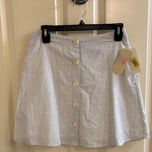 GB Girls White and Black Button-Up Skirt